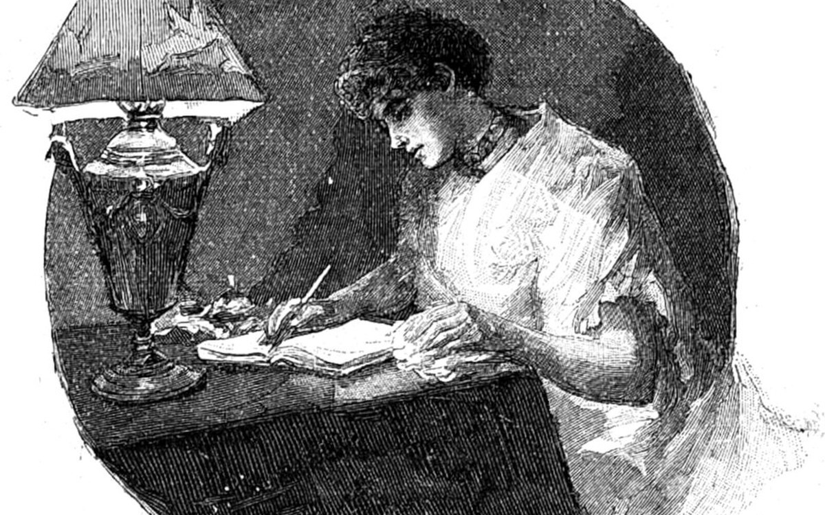 Die_Gartenlaube_1894_b_640_1 Gravura vintage da revista alemã Die Gartenlaube (1894), pessoa lendo