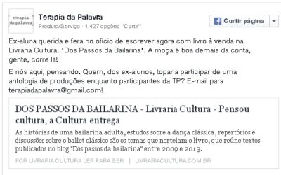 Ex-aluna querida lançando livro na Cultura, gente! Corre lá!