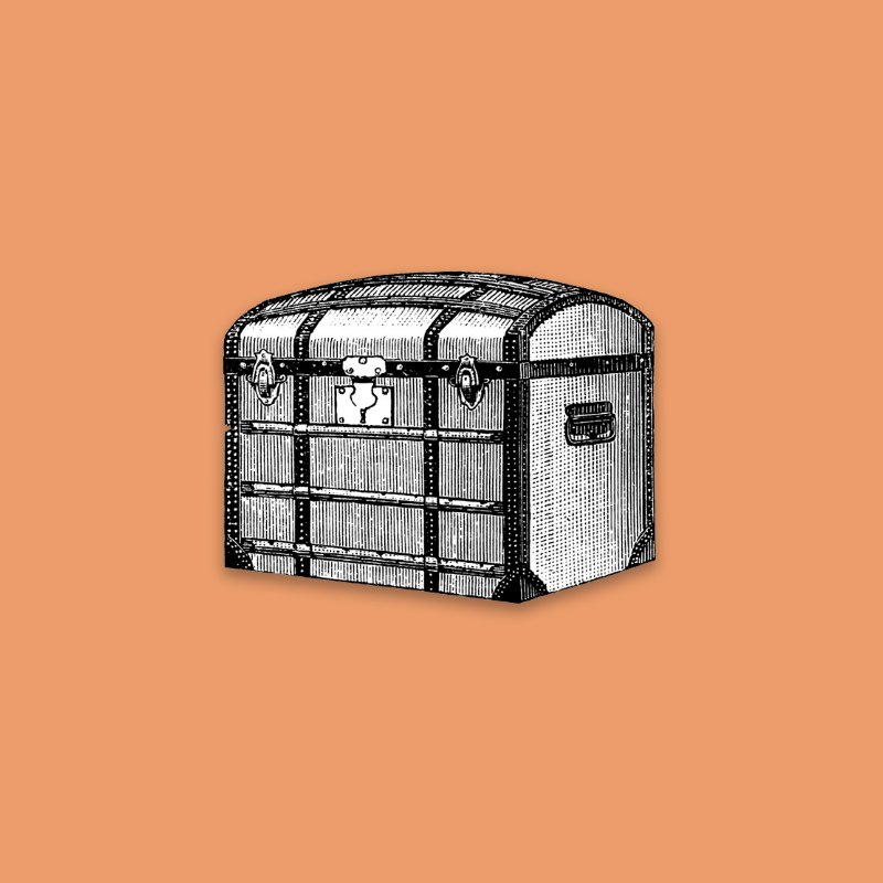 Gravura vitoriana de um baú antigo, ilustrando onde guardar as ideias soltas